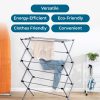 CT0439563JS_4 Honey-Can-Do Oversized Collapsible Clothes Drying Rack, 35", 50 lb, Grey | Oversized 35" x 45" steel rack holds 50 lb and folds flat for storage. Air-dry a full load indoors or outdoors.