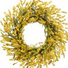 CT0439610JS_1 TEMPUS 20 Inch Yellow Flower String for Front Doors Wreath Spring and Summer Wreath for Indoor and Outdoor Decor Rustic and Farmhouse Style Home Decor(Yellow )