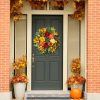 CT0439617JS_2 Pinkpuii 24 Inch Harvest Fall Wreaths for Front Door Outside,Porch,Entryway | Artificial Silk Autumn Wreath with Peony Dahlia Pumpkin Sunflower Pear–Indoor Outdoor Thanksgiving Halloween Door Decorations