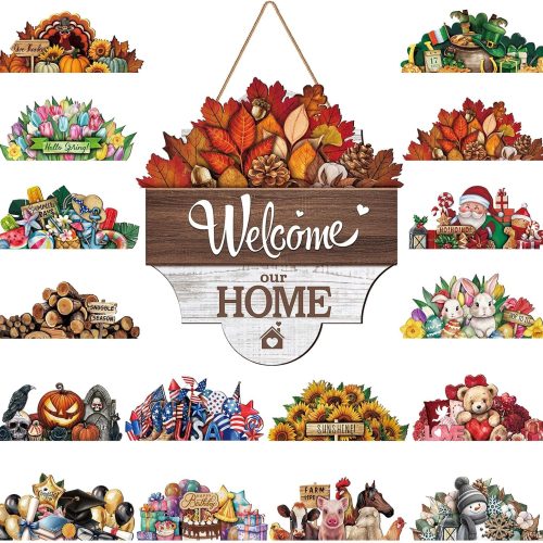 CT0439748JS_1 Yousoontic Interchangeable Welcome Sign,Bright Color,Classic Welcome