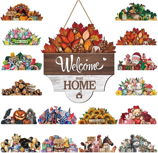 Yousoontic Interchangeable Welcome Sign,Bright Color,Classic Welcome