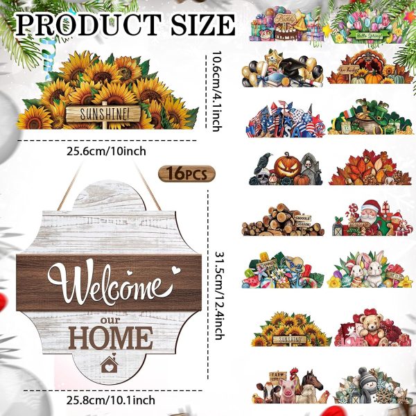 Yousoontic Interchangeable Welcome Sign,Bright Color,Classic Welcome