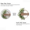 CT0439811JS_4 Green Wreath for Front Door, Wood Bead Wreaths with Artificial Lambs Ears Leaves, Hello and Welcome Door Sign Wreath for Home Decor, Spring Summer Green Leaf for Wedding Decor