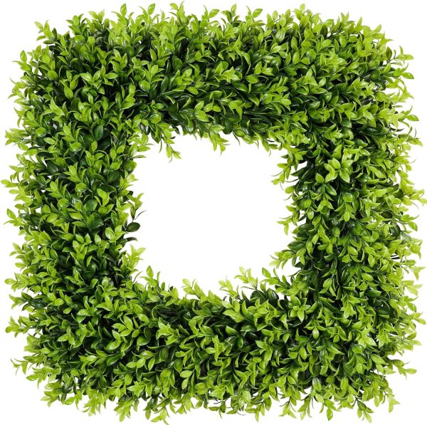 20 Inch Large Boxwood Wreath Spring Summer Artificial Green Wreaths for Front Door Farmhous Wedding Window Hanging Wall All Year Round Indoor & Outdoor St Patrick's Day Decor