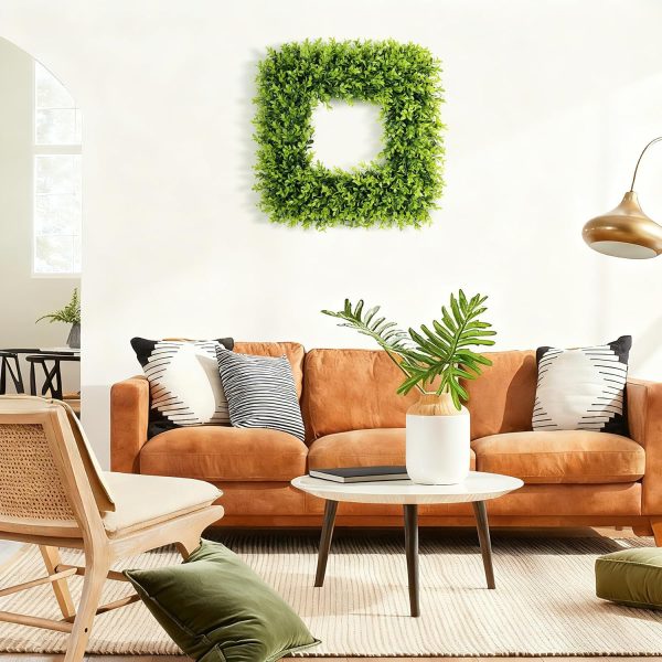 20 Inch Large Boxwood Wreath Spring Summer Artificial Green Wreaths for Front Door Farmhous Wedding Window Hanging Wall All Year Round Indoor & Outdoor St Patrick's Day Decor