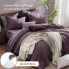 CT0439938JS_3 Monbix Queen Size Comforter Set 7 Pieces Italian Plum Bed in a Bag | Cationic Dyeing Reversible All Season Bedding Sets with Comforter, Sheets, Pillowcases & Shams