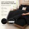 Queen Comforter Set Black, 7 Pieces Bed in a Bag Queen, Lightweight Microfiber Bedding Set with Comforter, Flat Sheet, Fitted Sheet, Pillowcases & Shams, Deep Pocket All Season Bed Set