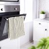 Black and White Striped Hand Towels for Bathroom, Vintage Kitchen Decor | Guest Use, Adults & Kids, Natural Cotton, 14” x 29”