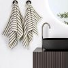 Black and White Striped Hand Towels for Bathroom, Vintage Kitchen Decor | Guest Use, Adults & Kids, Natural Cotton, 14” x 29”