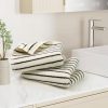 Black and White Striped Hand Towels for Bathroom, Vintage Kitchen Decor | Guest Use, Adults & Kids, Natural Cotton, 14” x 29”