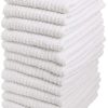 Dish Cloths, 12"x12" Dish Rags, 100% Cotton Kitchen Towels, 12 Pack | Dish Rags for Washing Dishes, White Dish Towels, Super Absorbent Kitchen Towels for Home & Bar, Bar Mop Towels