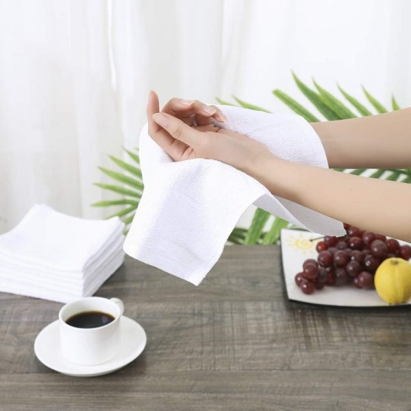 CT0440150JS_3 Glynniss Dishcloths Kitchen Highly Absorbent Dish Rags 100% Cotton Dish Cloths for Washing Dishes, Cleaning (11 x 11 Inches, 12 pcs, White) | Good absorption, for cleaning drying wiping dusting, machine wash,kitchen dish towels, 100% cotton,11x11 inches, pack 12