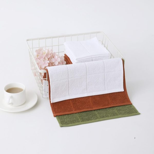 CT0440150JS_4 Glynniss Dishcloths Kitchen Highly Absorbent Dish Rags 100% Cotton Dish Cloths for Washing Dishes, Cleaning (11 x 11 Inches, 12 pcs, White) | Good absorption, for cleaning drying wiping dusting, machine wash,kitchen dish towels, 100% cotton,11x11 inches, pack 12