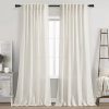 Cream Linen Back Tab Curtains 84 Inch Length for Living Room 2 Panel Set Neutral Modern Farmhouse Window Privacy Semi Sheer Linen Drapes Rustic Pinch Pleated Look Curtain Natural Ivory Colored
