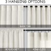 Cream Linen Back Tab Curtains 84 Inch Length for Living Room 2 Panel Set Neutral Modern Farmhouse Window Privacy Semi Sheer Linen Drapes Rustic Pinch Pleated Look Curtain Natural Ivory Colored