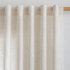 MYSKY HOME Linen Curtains for Living Room, Natural Semi Sheer Curtains & Drapes 84 inches Length 2 Panels Set Farmhouse Country Boho Style Back Tab Draperies for Sliding Glass Door, 50" Wide, Linen