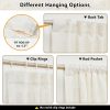 MYSKY HOME Linen Curtains for Living Room, Natural Semi Sheer Curtains & Drapes 84 inches Length 2 Panels Set Farmhouse Country Boho Style Back Tab Draperies for Sliding Glass Door, 50" Wide, Linen