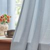 jinchan Blue Linen Textured Curtains 84 Inch Length for Living Room Grommet Top Farmhouse Light Filtering Window Drapes for Bedroom, 2 Panels Heathered Sky Blue