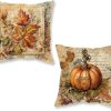 CT0440280JS_1 ONWAY Fall Throw Pillow Covers 18x18 Inch Set of 2 Vintage Pumpkin Decor