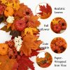 CT0440352JS_2 Waipfaru 22" Fall Decor, Fall Wreaths for Front Door, Autumn Wreath | Outdoor Reef with Lights and Welcome Sign for Modern Farmhouse Porch Patio Thanksgiving Decoration
