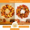 CT0440352JS_3 Waipfaru 22" Fall Decor, Fall Wreaths for Front Door, Autumn Wreath | Outdoor Reef with Lights and Welcome Sign for Modern Farmhouse Porch Patio Thanksgiving Decoration