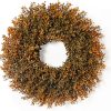 26'' Lush Fall Wreath for Front Door, Faux Autumn Boxwood Wreath Outdoor | Large Artificial Boxwood Leave Wreaths for Porch, Window, Wall, Thanksgiving Autumn Fall Decorations for Home Indoor Outdoor