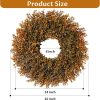 26'' Lush Fall Wreath for Front Door, Faux Autumn Boxwood Wreath Outdoor | Large Artificial Boxwood Leave Wreaths for Porch, Window, Wall, Thanksgiving Autumn Fall Decorations for Home Indoor Outdoor