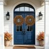 26'' Lush Fall Wreath for Front Door, Faux Autumn Boxwood Wreath Outdoor | Large Artificial Boxwood Leave Wreaths for Porch, Window, Wall, Thanksgiving Autumn Fall Decorations for Home Indoor Outdoor