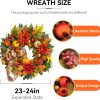 CT0440392JS_2 Fall Wreaths for Front Door 24 Inch Autumn Wreath Rustic Fall Decor