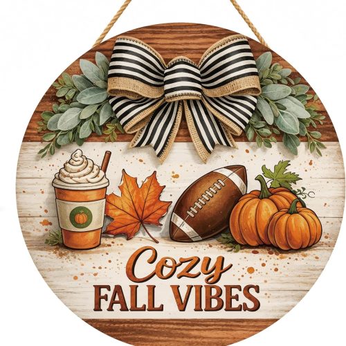 Fall Decorations for Home - Welcome Sign for Front Door | Rustic Round Wood Wreaths Hanging Sign for Thanksgiving Friendsgiving - Cozy Fall Vibes Garland Porch Decor for Door Wall Room Porch Kitchen