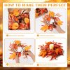 4 Pcs Mini Fall Wreaths Thanksgiving Table Centerpieces Fall Candle Rings 9 Inch Maple Leaf Wreaths for Cabinets Farmhouse Autumn Wreath for Front Door Porch Wall Window Decorations