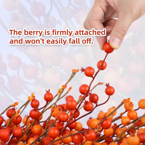CT0440470JS_3 24" Berry Fall Wreath for Front Door, Orange/Yellow Autumn Harvest Wreath | Farmhouse Thanksgiving Wreath Decorations with Realistic Berries for Window, Wall, Mantel, No Fall Off, No-Fade, Handcrafted