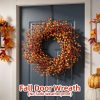 CT0440470JS_4 24" Berry Fall Wreath for Front Door, Orange/Yellow Autumn Harvest Wreath | Farmhouse Thanksgiving Wreath Decorations with Realistic Berries for Window, Wall, Mantel, No Fall Off, No-Fade, Handcrafted