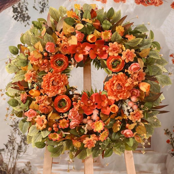 26" Large Front Door Wreath, Fall Wreaths for Front Door, Fall Decor, 1Pc