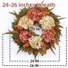 26" Autumn Fall Door Wreath with Hydrangea Berry Eucalyptus for Outdoor