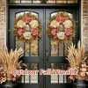 26" Autumn Fall Door Wreath with Hydrangea Berry Eucalyptus for Outdoor