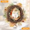 Fall Wreaths for Front Door 20in, Artificial Autumn Leaves Blue Pumpkins Orange Berries, Farmhouse Fall Wreath, Autumn Wreath, Blue Fall Wreath for Thanksgiving Wall