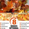 KASZOO 2 Pack Fall Maple Garland with 40 LED String Light- 5.8ft/Piece Artificial Fall Foliage Garland Autumn Decor for Home Wedding Party