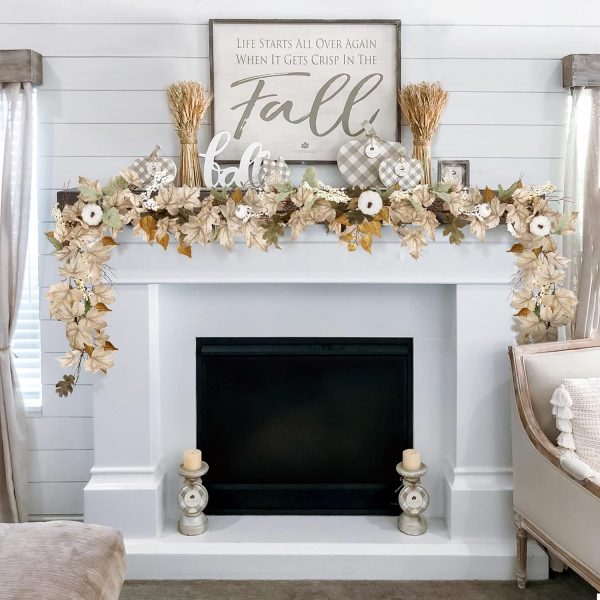 Fall Decorations for Home - 6Ft Autumn Maples Leaf Pumpkin Berry Garland