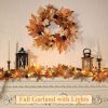 6 FT Lighted Fall Garland with Lights Autumn Automatic ON/Off Timer