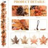 6 FT Lighted Fall Garland with Lights Autumn Automatic ON/Off Timer