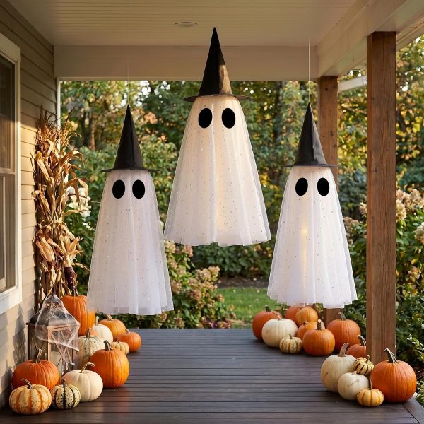 CT0440660JS_3 Halloween Ghost Decorations Outdoor, Halloween Hanging Ghosts Decorations