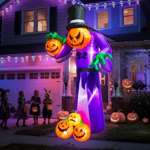 11FT Giant Halloween Inflatable Pumpkin Grim Reaper with LEDs