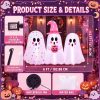CT0440790JS_2 Junkin 6ft Tall Pink Halloween Inflatable Pastel Ghost Outdoor Decoration