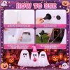 CT0440790JS_3 Junkin 6ft Tall Pink Halloween Inflatable Pastel Ghost Outdoor Decoration