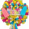 Popsicle Print Wired Edge Ribbon for Summer Bows, Wreaths, Gift Wrap, Crafts, and Decorations (1.5 Inches Wide x 10 Yards - White, Pink, Orange, Yellow, Multi - Royal Burlap)