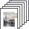 CT0502-SD-442GT_1 Fixwal 16x20 Picture Frame Set of 6 with Plastic Cover, PVC, Black | Shatter Resistant Plastic Cover, Thin Border and Light Weight,Wall Decor