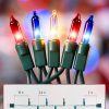 CT0505-PL-09GT_3 Minetom Red White Blue Christmas Lights Green Wire - 100 Count 4th July Decoration Patriotic Mini String Lights Waterproof for Indoor Outdoor Xmas Holiday Party Patio Independence Day Decoration