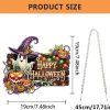 CT0506-MLD-27GT_4 AIBOERL Halloween Diamond Art Kits for Adults, Acrylic Hanging Suncatcher | Double Sided Halloween Diamond Painting, Special Shaped Diamonds, Hanging Chain,Complete DIY Craft Tools,Hanging Ornament