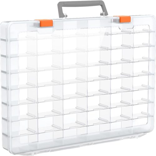 Bluedale 48 Grids Large Plastic Organizer Box with Adjustable Dividers, Beads Storage Containers Compartment Tackle Box Case for Crafts Hobby Small Parts Fishing Seeds Jewelry (Transparent)
